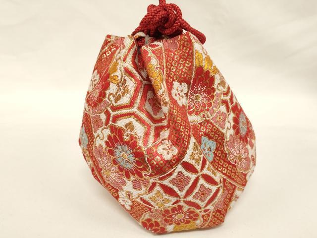 平和屋着物[]七五三　女の子　和装小物　バッグまとめて6点　がま口　巾着　草花文　金銀糸　AABH2829ja