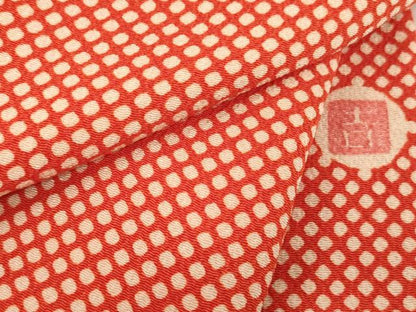 平和屋着物[]和染紅型　栗山紅型　栗山吉三郎　七五三　女の子　７歳　祝着　四つ身　水玉文　鬼しぼ縮緬　正絹　逸品　AABH2849ja