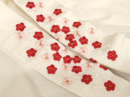 平和屋着物[]子供　女の子　半襦袢　無双仕立て　鱗地紋　薄桜色　三越扱い　半衿刺繍　未使用　AABH2850ja