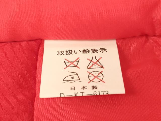 平和屋着物[]七五三　女の子　３歳　被布　流水地紋　紅赤色　正絹　逸品　AABH2854ja