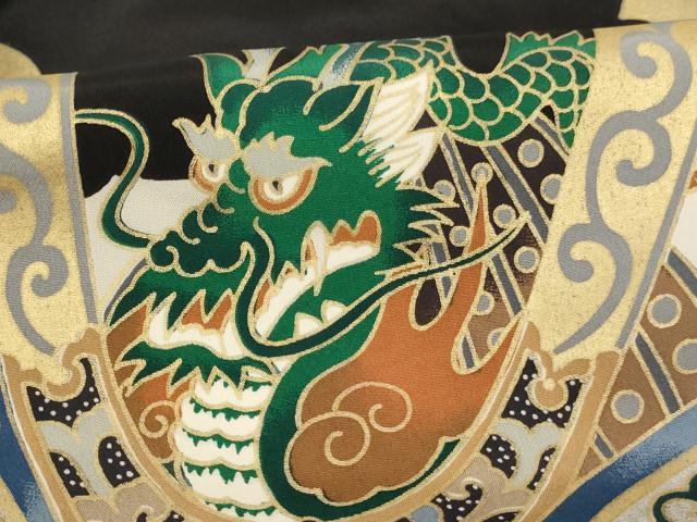 平和屋着物[]お宮参り　男の子　祝着　産着　初着　のしめ　兜　風景松文　暈し染め　金銀彩　逸品　AABH2865ja