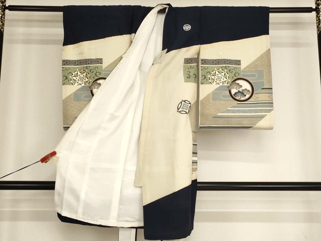 平和屋着物[]お宮参り　男の子　祝着　産着　初着　のしめ　鷹　吉祥文　金彩　逸品　AABH2868ja