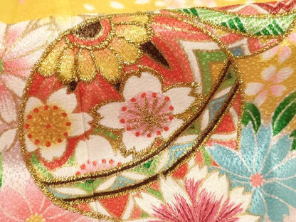 平和屋着物[]七五三　女の子　３歳　祝着　三つ身　刺繍　花手毬文　暈し染め　金糸　金彩　AABH2885ja