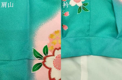 平和屋着物[]七五三　女の子　３歳　祝着　三つ身　桜鼓文　金彩　AABH2886ja