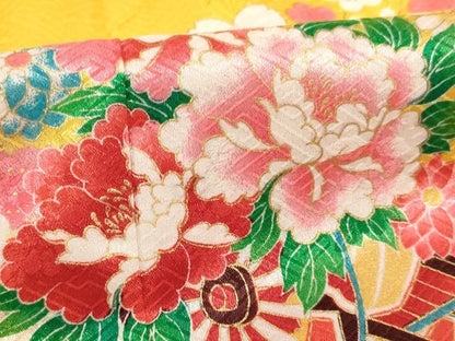 平和屋着物[]七五三　女の子　３歳　祝着　三つ身　花車文　暈し染め　金彩　AABH2887ja