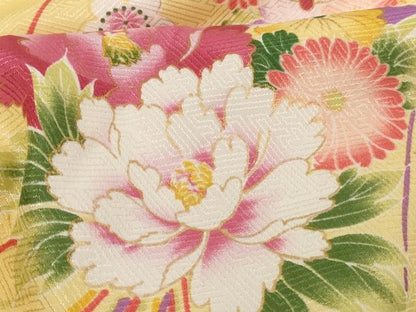 平和屋着物[]七五三　女の子　７歳　祝着　四つ身　飾花文　金彩　AABH2901ja