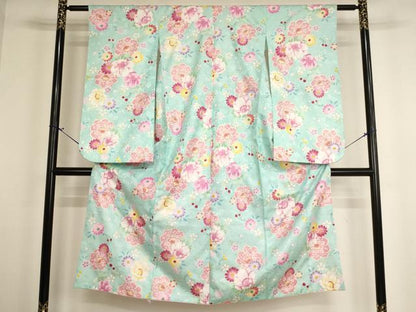 平和屋着物[]七五三　女の子　７歳　祝着　四つ身　舞花文　さくらんぼ　金彩　AABH2902ja