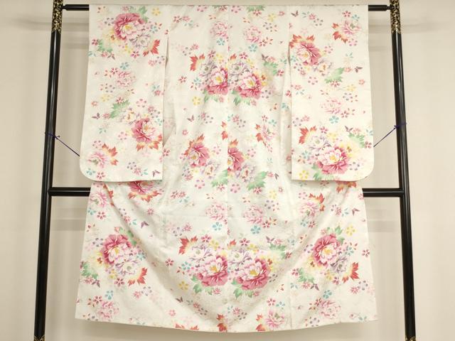 平和屋着物[]七五三　女の子　７歳　祝着　四つ身　牡丹文　金彩　AABH2906ja