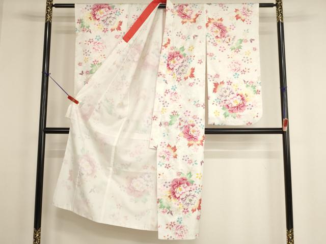 平和屋着物[]七五三　女の子　７歳　祝着　四つ身　牡丹文　金彩　AABH2906ja