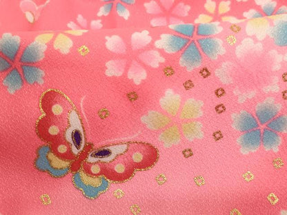 平和屋着物[]七五三　女の子　３歳　祝着　三つ身　長襦袢（単衣）・被布セット　花蝶手毬文　暈し染め　金彩　AABH2912ja