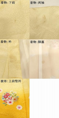 平和屋着物[]七五三　女の子　３歳　祝着　三つ身　被布セット　誰が袖雪輪花文　暈し染め　AABH2913ja