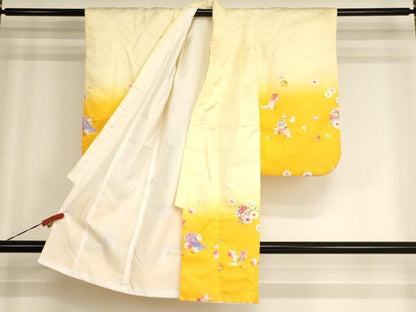 平和屋着物[]七五三　女の子　３歳　祝着　三つ身　被布セット　誰が袖雪輪花文　暈し染め　AABH2913ja