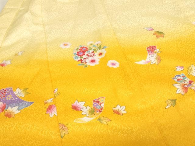 平和屋着物[]七五三　女の子　３歳　祝着　三つ身　被布セット　誰が袖雪輪花文　暈し染め　AABH2913ja