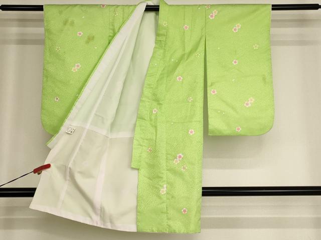 平和屋着物[]七五三　女の子　３歳　祝着　三つ身　被布セット　雪輪御所車花文　暈し染め　金彩　AABH2914ja