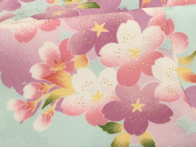 平和屋着物[]七五三　女の子　３歳　祝着　三つ身　舞桜文　金彩　AABH2921ja