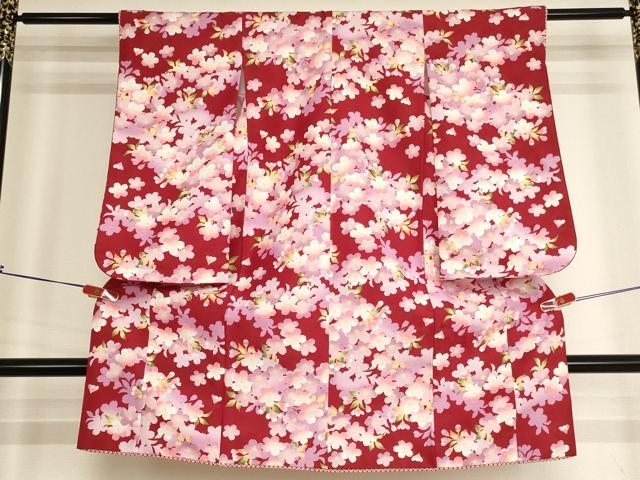 平和屋着物[]七五三　女の子　３歳　祝着　三つ身　舞桜文　金彩　AABH2922ja