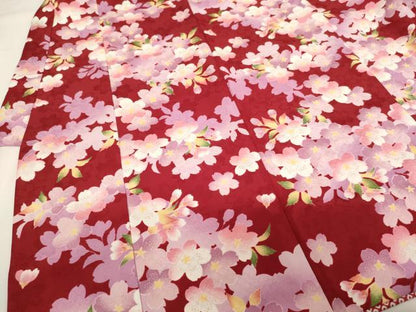 平和屋着物[]七五三　女の子　３歳　祝着　三つ身　舞桜文　金彩　AABH2922ja