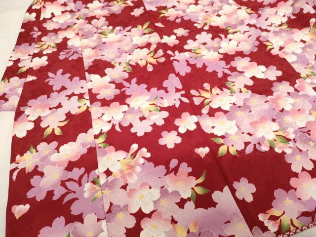 平和屋着物[]七五三　女の子　３歳　祝着　三つ身　舞桜文　金彩　AABH2922ja