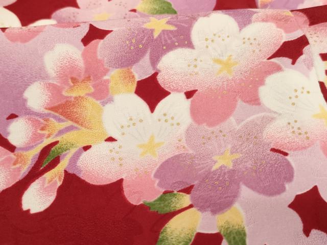 平和屋着物[]七五三　女の子　３歳　祝着　三つ身　舞桜文　金彩　AABH2922ja