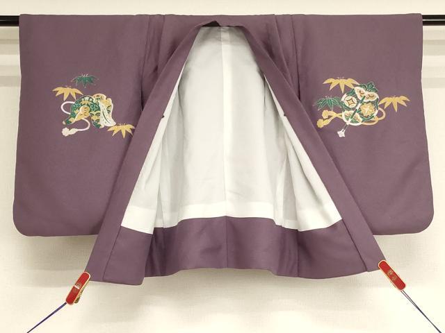 平和屋着物[]七五三　男の子　5歳　祝着・羽織・長襦袢（単衣）セット　兜　金銀彩　AABH2931ja