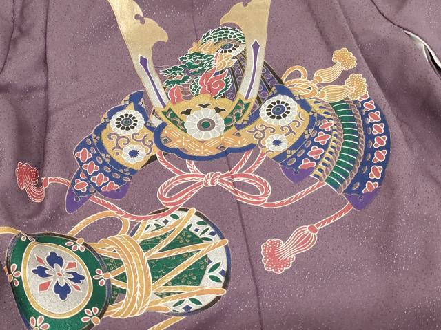 平和屋着物[]七五三　男の子　5歳　祝着・羽織・長襦袢（単衣）セット　兜　金銀彩　AABH2931ja