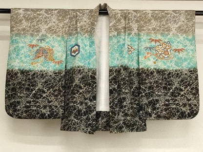 平和屋着物[]七五三　男の子　5歳　羽織　兜　鼓　暈し染め　金彩　AABH2933ja