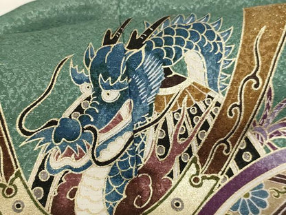 平和屋着物[]七五三　男の子　5歳　祝着・羽織セット　兜　金閣寺　暈し染め　金彩　金通し地　AABH2934ja
