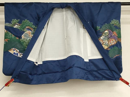 平和屋着物[]七五三　男の子　5歳　祝着・羽織セット　兜　松　金彩　AABH2935ja