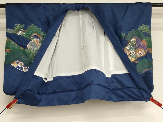 平和屋着物[]七五三　男の子　5歳　祝着・羽織セット　兜　松　金彩　AABH2935ja