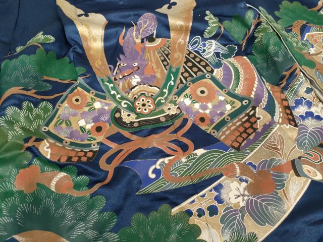 平和屋着物[]七五三　男の子　5歳　祝着・羽織セット　兜　松　金彩　AABH2935ja