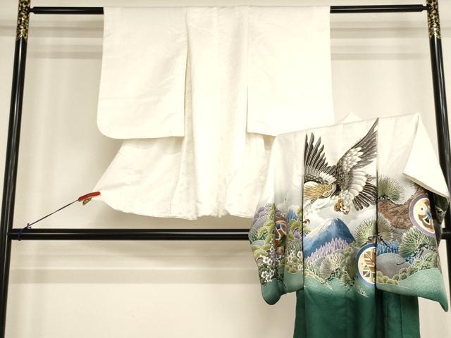 平和屋着物[]七五三　男の子　5歳　祝着・羽織セット　鷹　風景文　暈し染め　金彩　金通し地　AABH2936ja