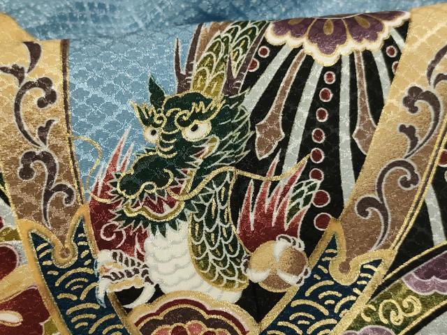 平和屋着物[]七五三　男の子　5歳　祝着・羽織セット　兜　立浪松文　暈し染め　金彩　AABH2937ja