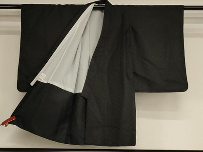 平和屋着物[]七五三　男の子　5歳　祝着・羽織セット　吉祥兜文　黒地　暈し染め　金彩　AABH2944ja