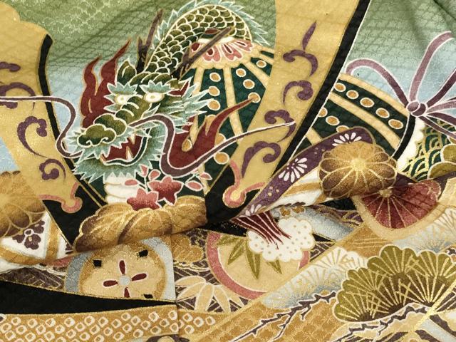 平和屋着物[]七五三　男の子　5歳　祝着・羽織セット　吉祥兜文　暈し染め　金彩　AABH2945ja
