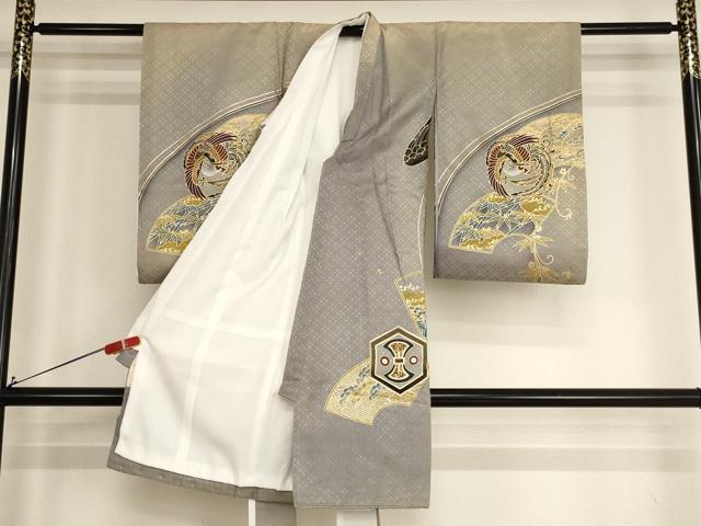 平和屋着物[]お宮参り　男の子　祝着　産着　初着　のしめ　刺繍　吉祥鷹文　金糸　金彩　AABH2950ja