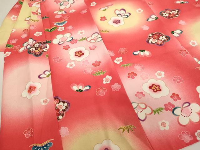 平和屋着物[]七五三　女の子　３歳　祝着　三つ身　被布セット　松竹梅　暈し染め　金彩　AABH2953ja