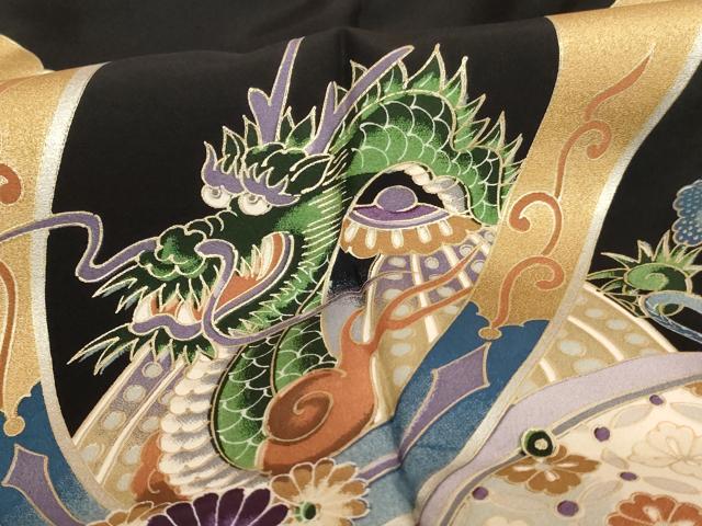 平和屋着物[]お宮参り　男の子　祝着　産着　初着　のしめ　兜　風景宝船文　暈し染め　金銀彩　逸品　AABH2956ja