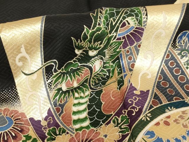 平和屋着物[]お宮参り　男の子　祝着　産着　初着　のしめ　兜　武具　暈し染め　金彩　逸品　AABH2959ja