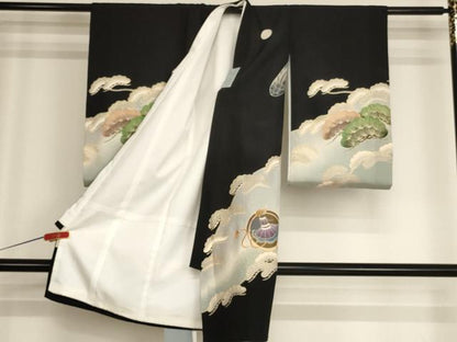 平和屋着物[]お宮参り　男の子　祝着　産着　初着　のしめ　鷹　扇面吉祥文　暈し染め　金銀彩　逸品　AABH2960ja