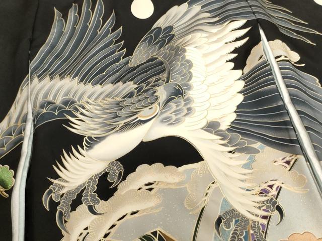 平和屋着物[]お宮参り　男の子　祝着　産着　初着　のしめ　鷹　扇面吉祥文　暈し染め　金銀彩　逸品　AABH2960ja