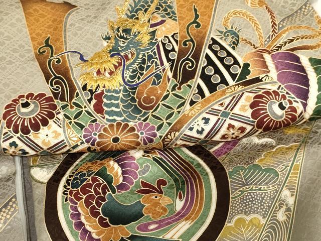 平和屋着物[]お宮参り　男の子　祝着　産着　初着　のしめ　刺繍　兜　吉祥丸文　金糸　金彩　逸品　AABH2961ja
