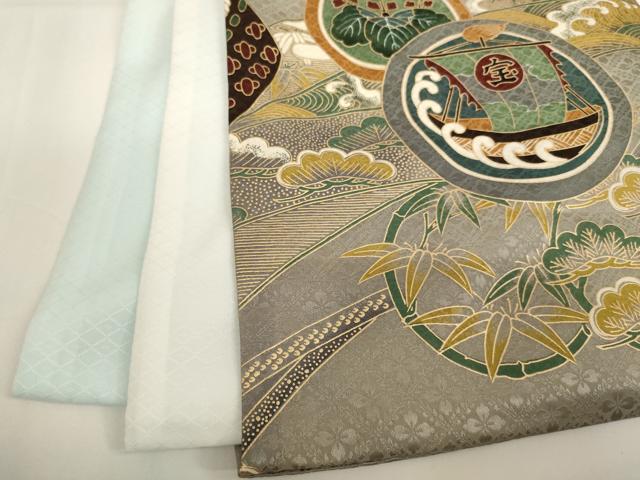平和屋着物[]お宮参り　男の子　祝着　産着　初着　のしめ　刺繍　兜　吉祥丸文　金糸　金彩　逸品　AABH2961ja