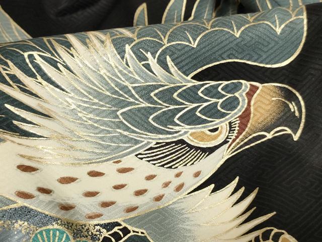 平和屋着物[]お宮参り　男の子　祝着　産着　初着　のしめ　兜　御所車松文　暈し染め　金彩　逸品　AABH2963ja