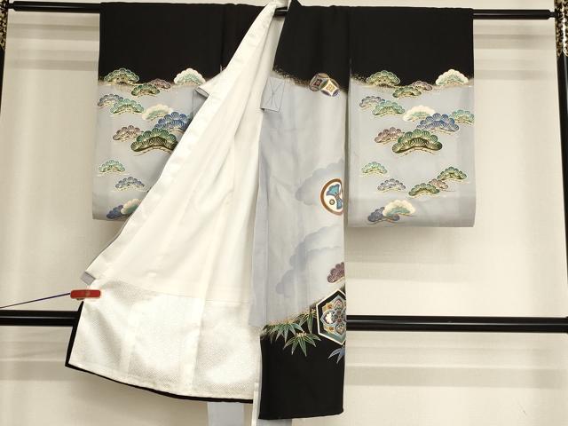 平和屋着物[]お宮参り　男の子　祝着　産着　初着　のしめ　鷹　吉祥松文　暈し染め　金彩　逸品　AABH2964ja