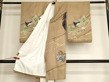 平和屋着物[]お宮参り　男の子　祝着　産着　初着　のしめ　刺繍　鷹　吉祥文　暈し染め　金糸　金彩　逸品　AABH2965ja