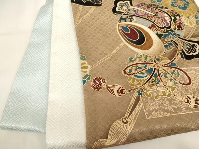 平和屋着物[]お宮参り　男の子　祝着　産着　初着　のしめ　刺繍　鷹　吉祥文　暈し染め　金糸　金彩　逸品　AABH2965ja
