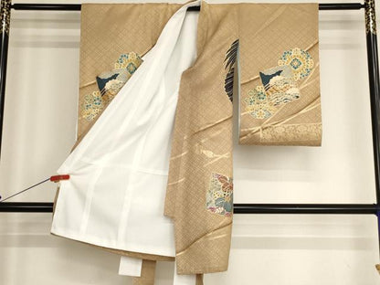 平和屋着物[]お宮参り　男の子　祝着　産着　初着　のしめ　刺繍　鷹　吉祥文　暈し染め　金糸　金彩　逸品　AABH2966ja