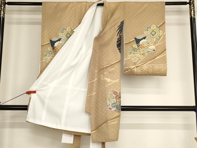 平和屋着物[]お宮参り　男の子　祝着　産着　初着　のしめ　刺繍　鷹　吉祥文　暈し染め　金糸　金彩　逸品　AABH2966ja