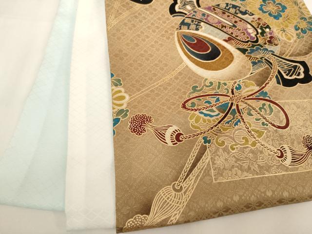 平和屋着物[]お宮参り　男の子　祝着　産着　初着　のしめ　刺繍　鷹　吉祥文　暈し染め　金糸　金彩　逸品　AABH2966ja