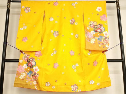 平和屋着物[]七五三 女の子 5歳 祝着 鴛鴦花文 暈し染め 金彩 AABH3000ja